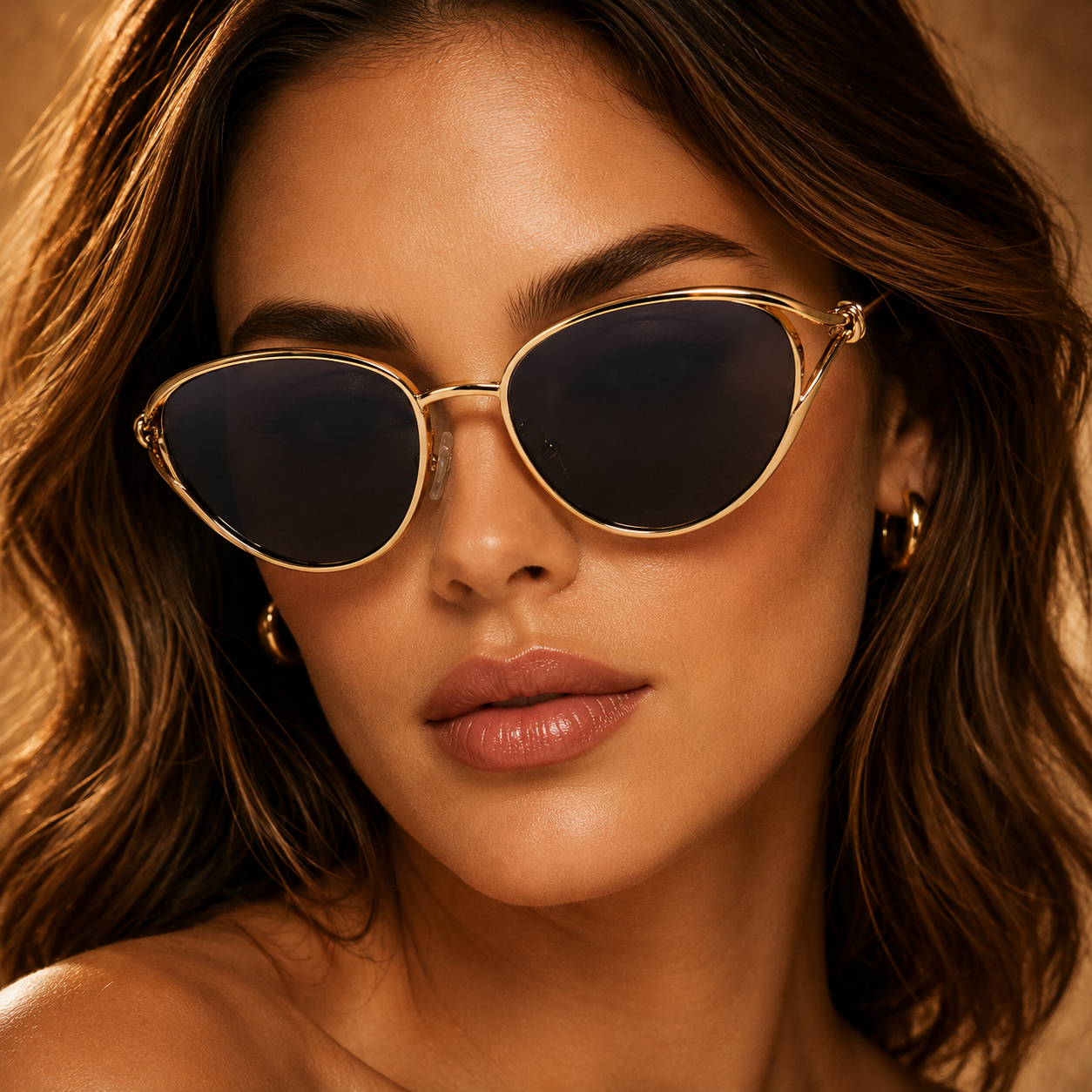 Aurelia Sculpted Metal Sunglasses