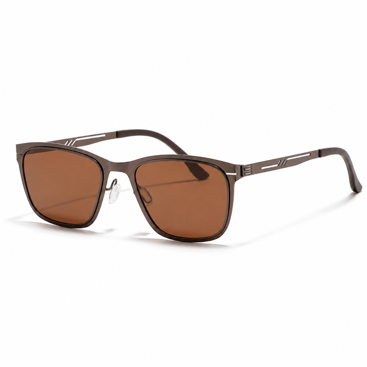 Vareno Polarized Square Sunglasses in Bronze Brown - product view on white background