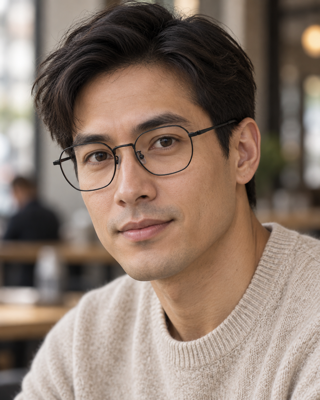 Soren Titanium Frames in Black - worn by a man