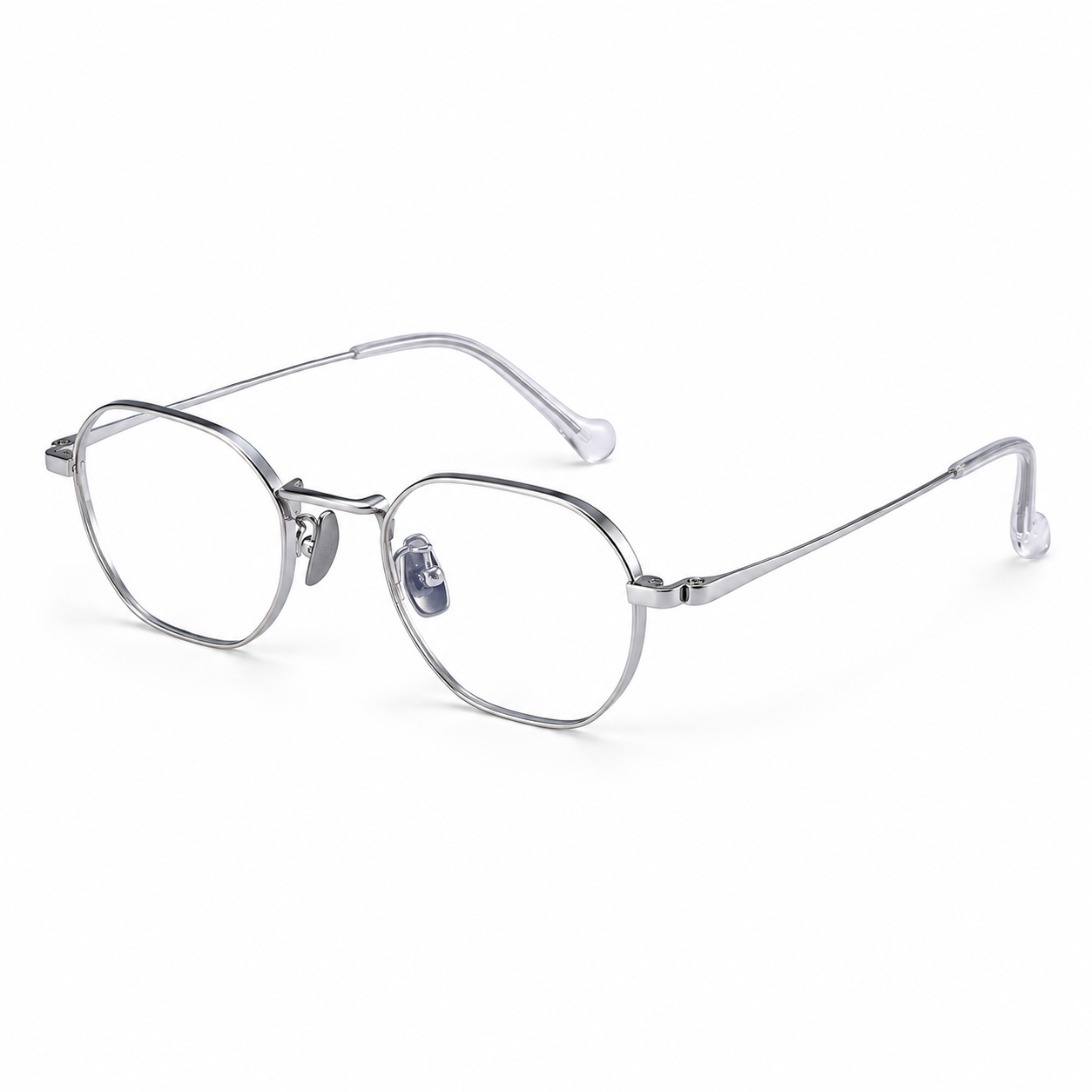 Soren Titanium Frames in Silver - product view on white background