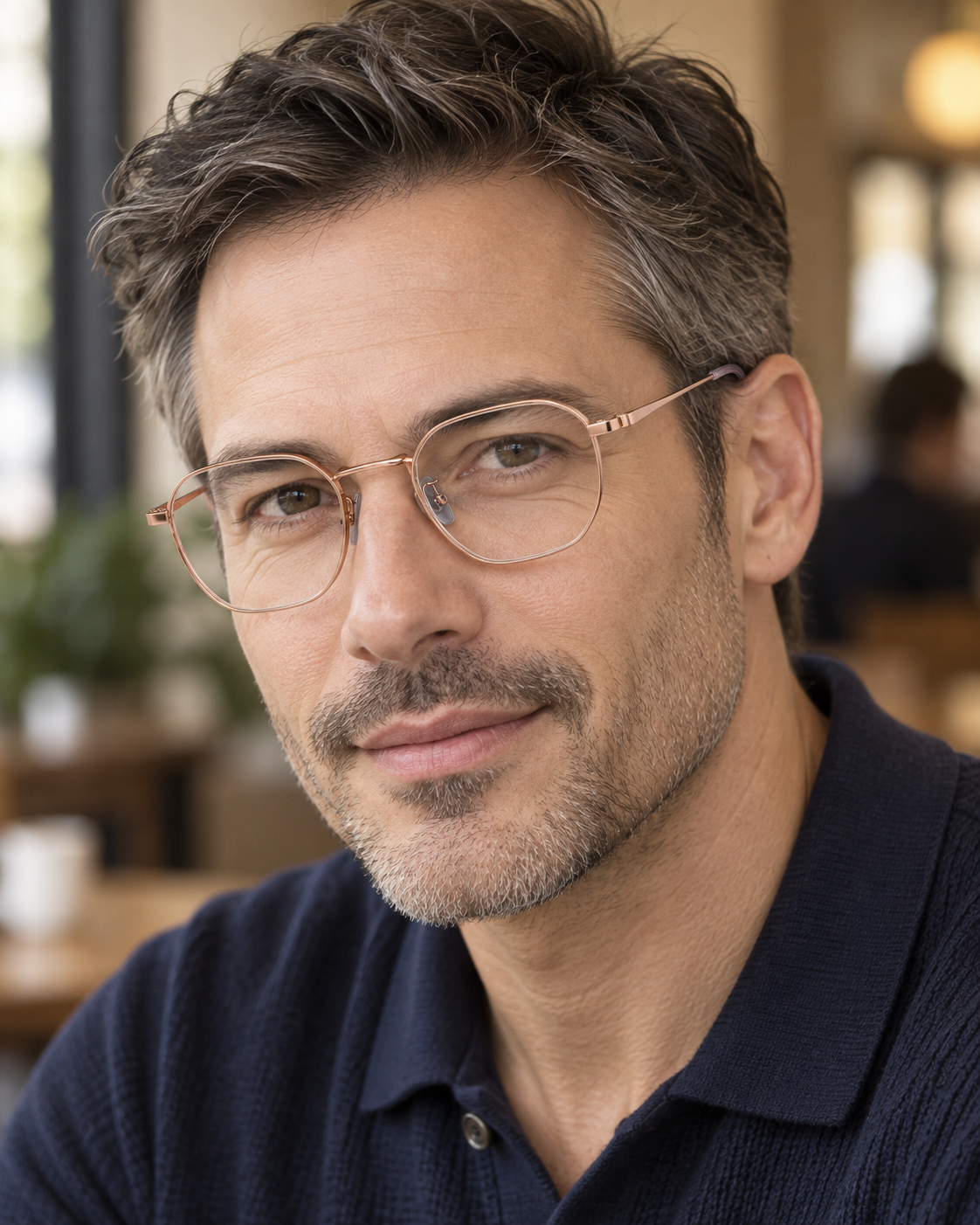 Soren Titanium Frames in Rose Gold - worn by a man