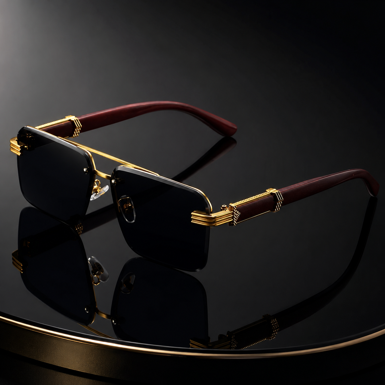 Colton Rimless Square Sunglasses
