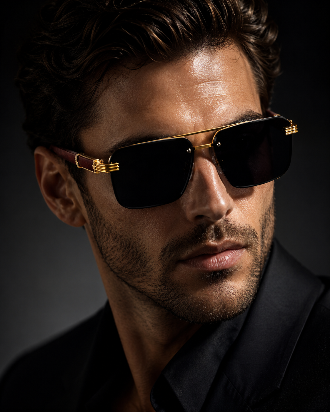 Colton Rimless Square Sunglasses
