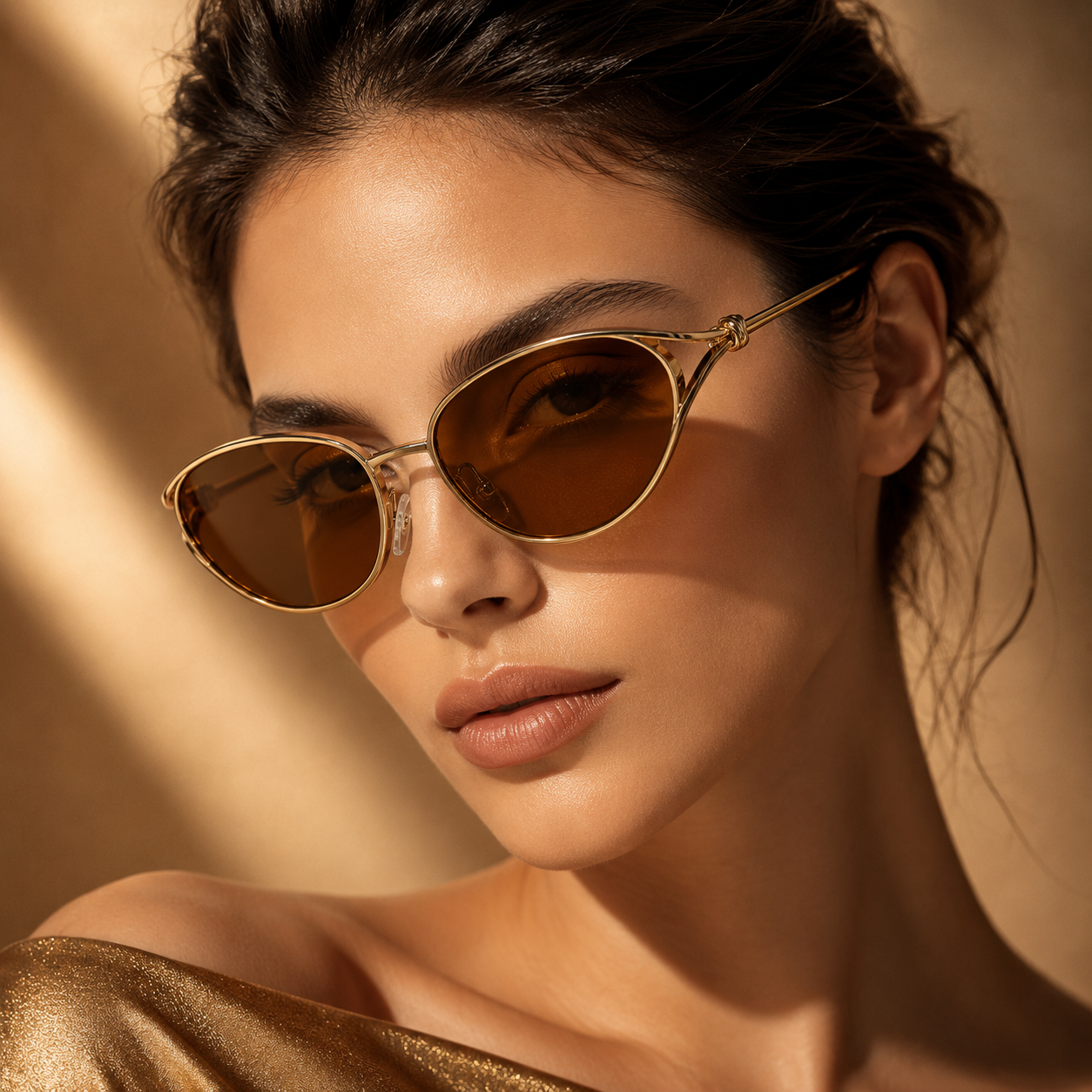 Aurelia Sculpted Metal Sunglasses