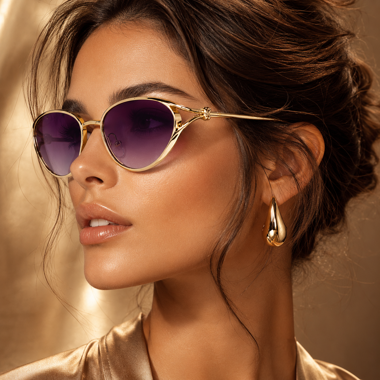 Aurelia Sculpted Metal Sunglasses