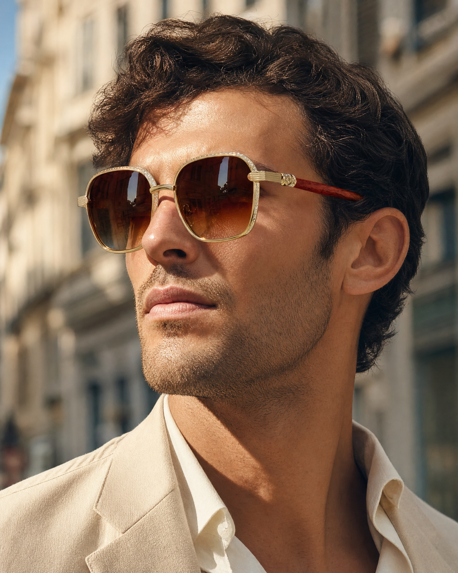 Giovanni Retro Wooden Sunglasses