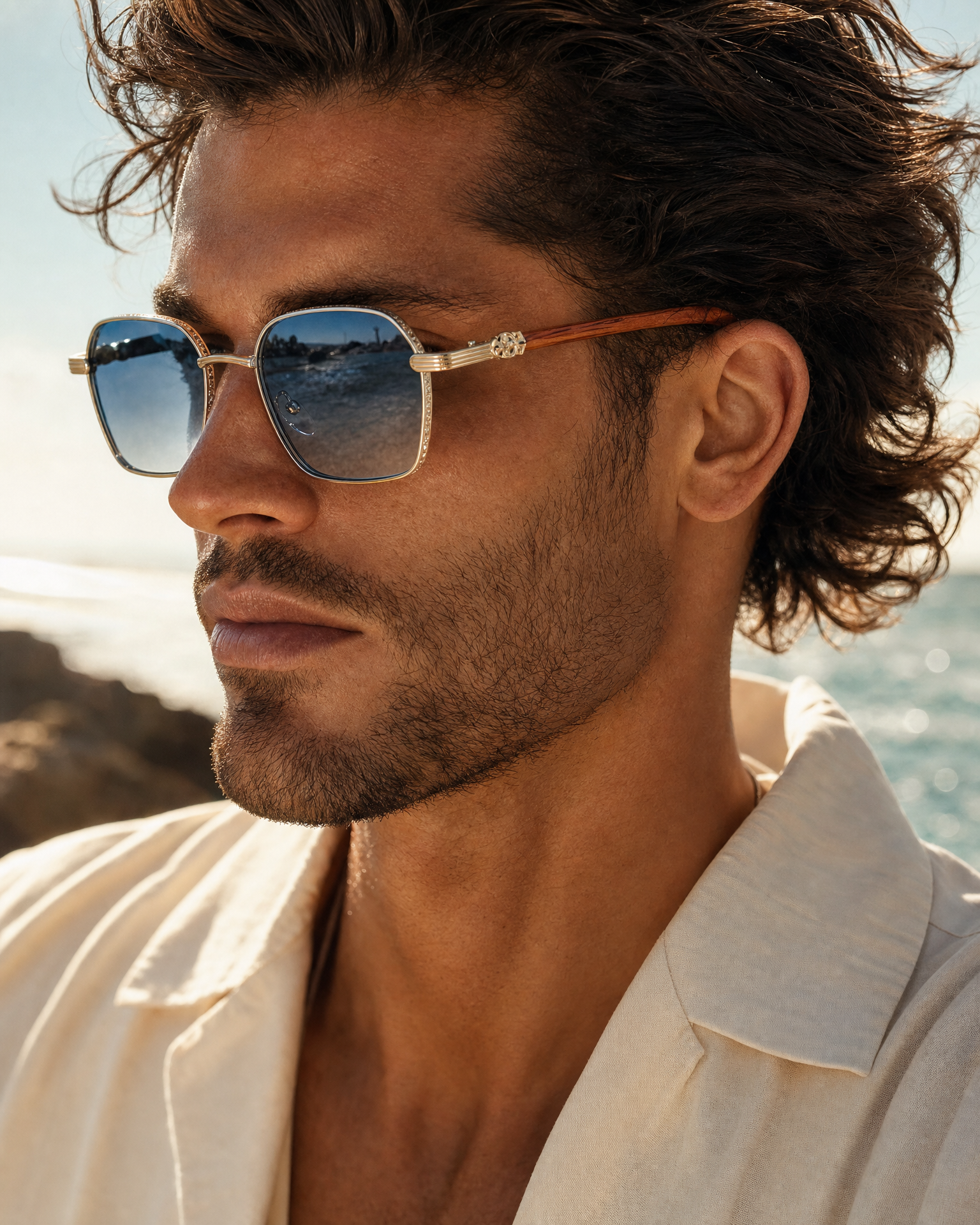 Giovanni Retro Wooden Sunglasses