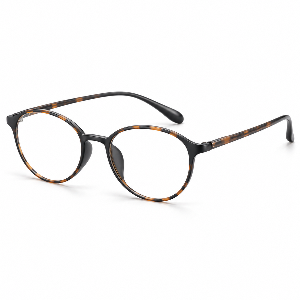 Colette Oval Frames in Tortoiseshell - clear-lens optical frame on white background