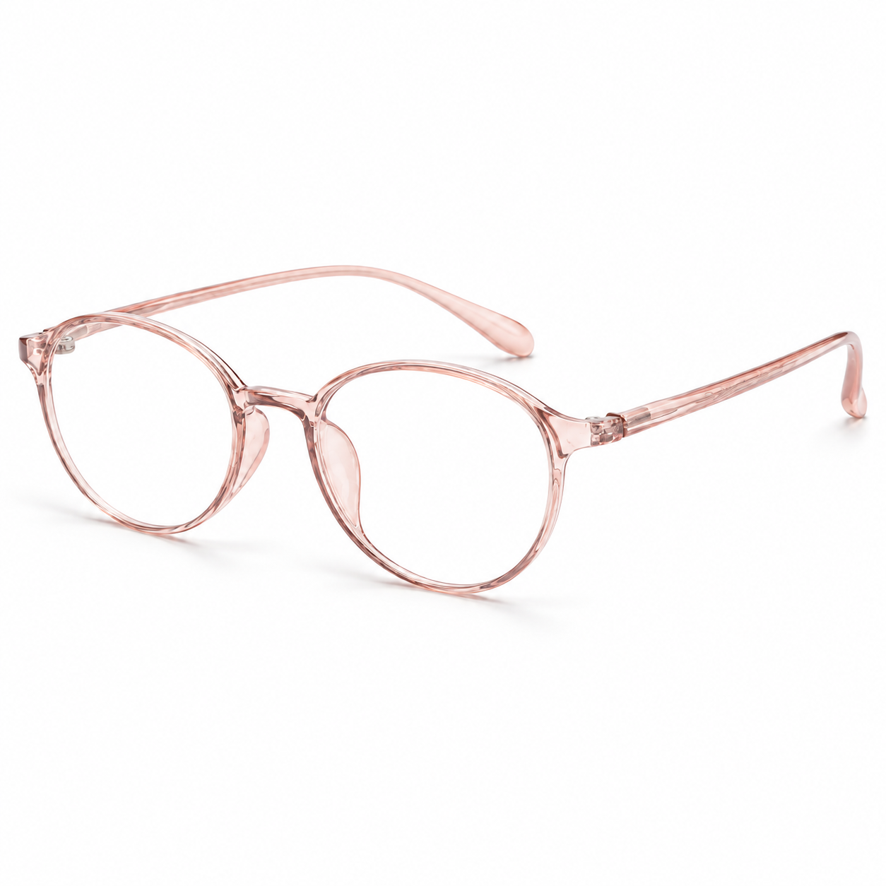 Colette Oval Frames in Rose Crystal - clear-lens optical frame on white background