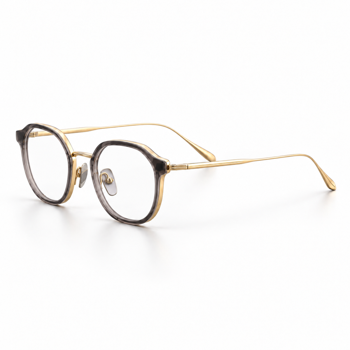 Hadley Titanium Frames in Smoke Gold - product view on white background