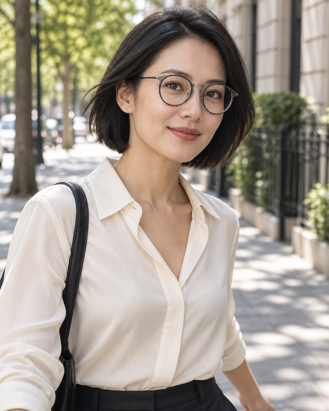 Valois Titanium Frames in Smoke Gunmetal - worn by a woman