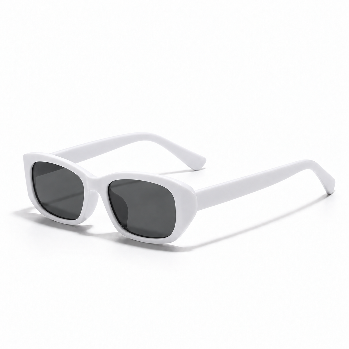 Marceau Square Sunglasses in White - product view on white background