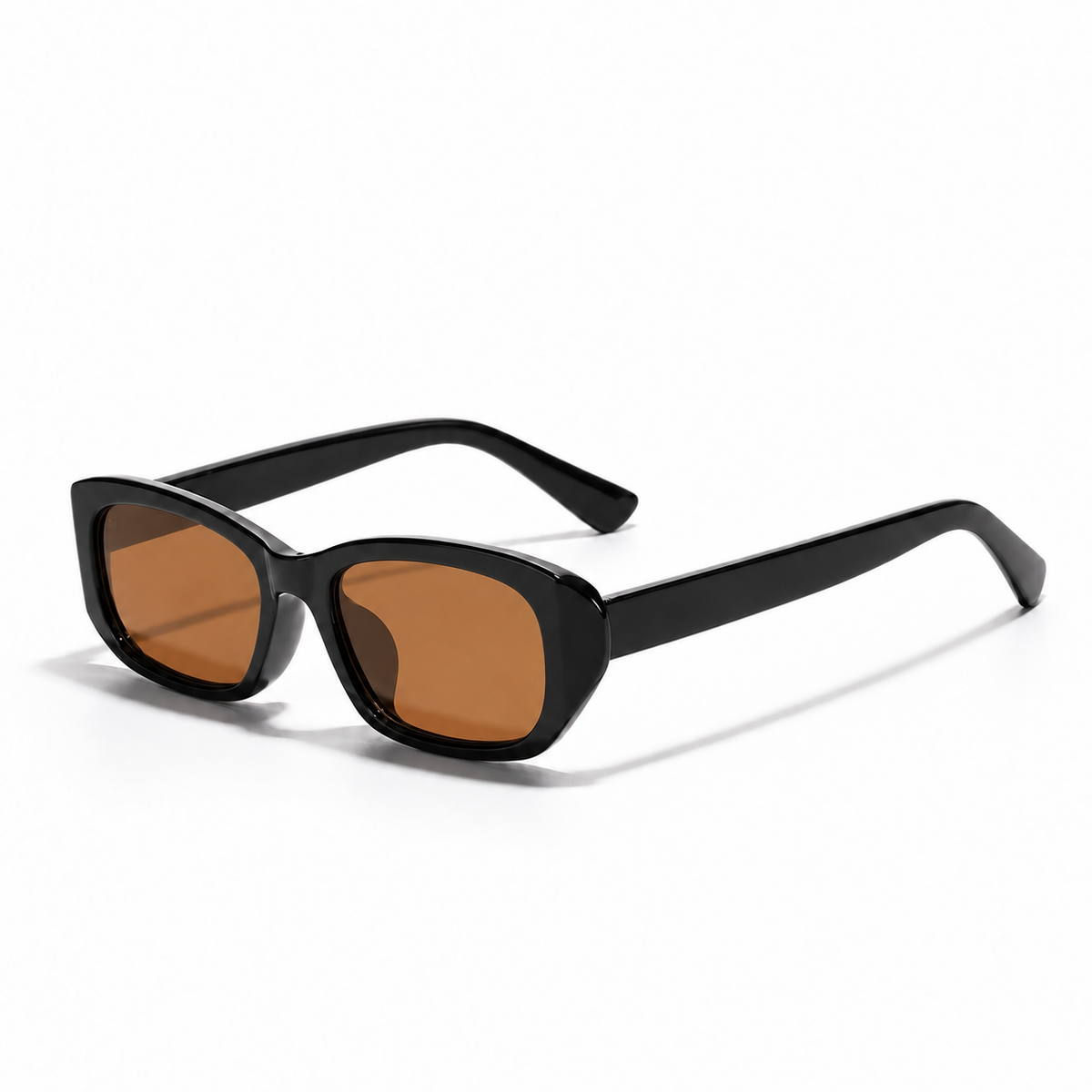 Marceau Square Sunglasses in Black Brown - product view on white background