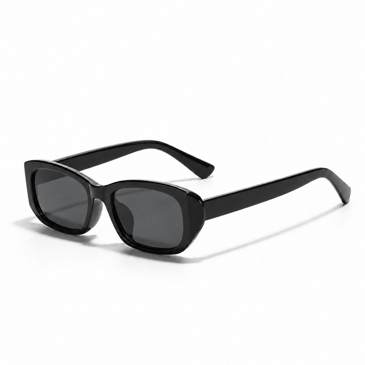 Marceau Square Sunglasses in Black - product view on white background