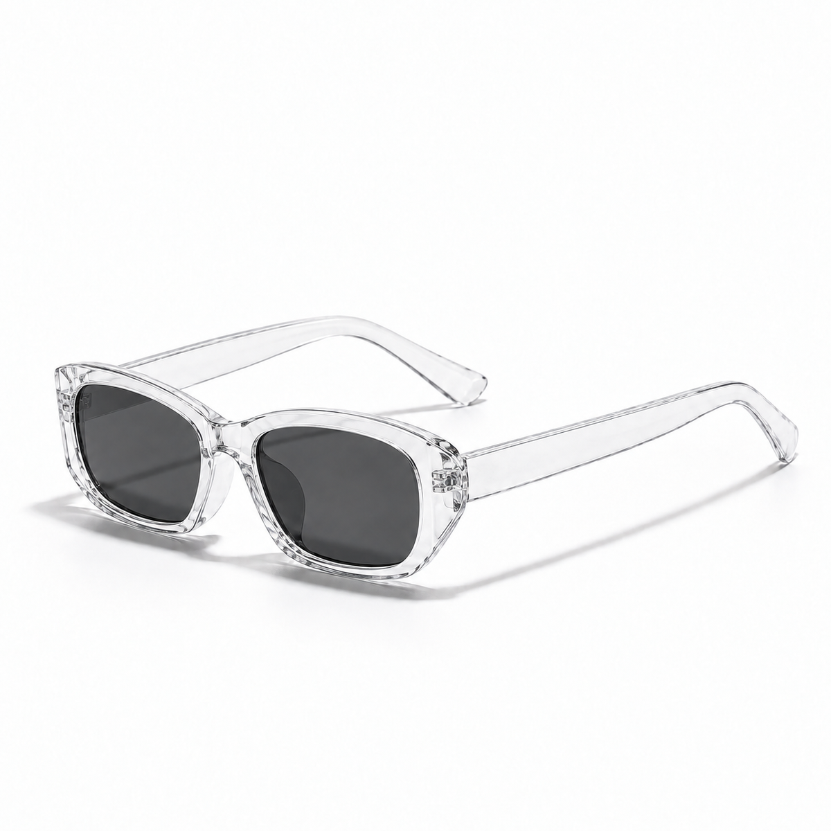 Marceau Square Sunglasses in Crystal - product view on white background