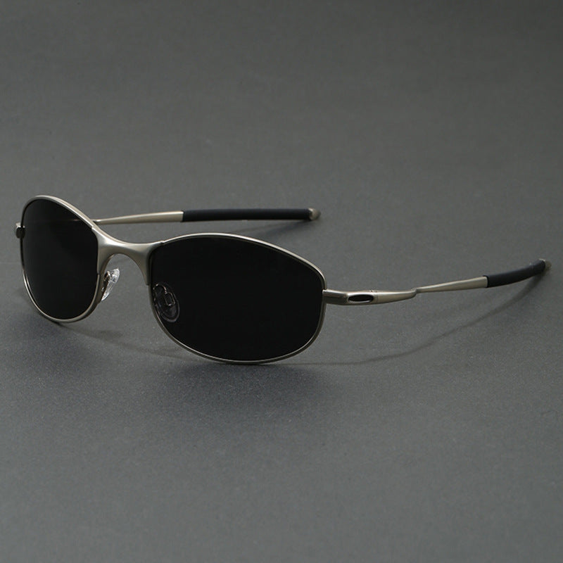 Rovello Polarized Sunglasses in Silver Gray - product view on charcoal background
