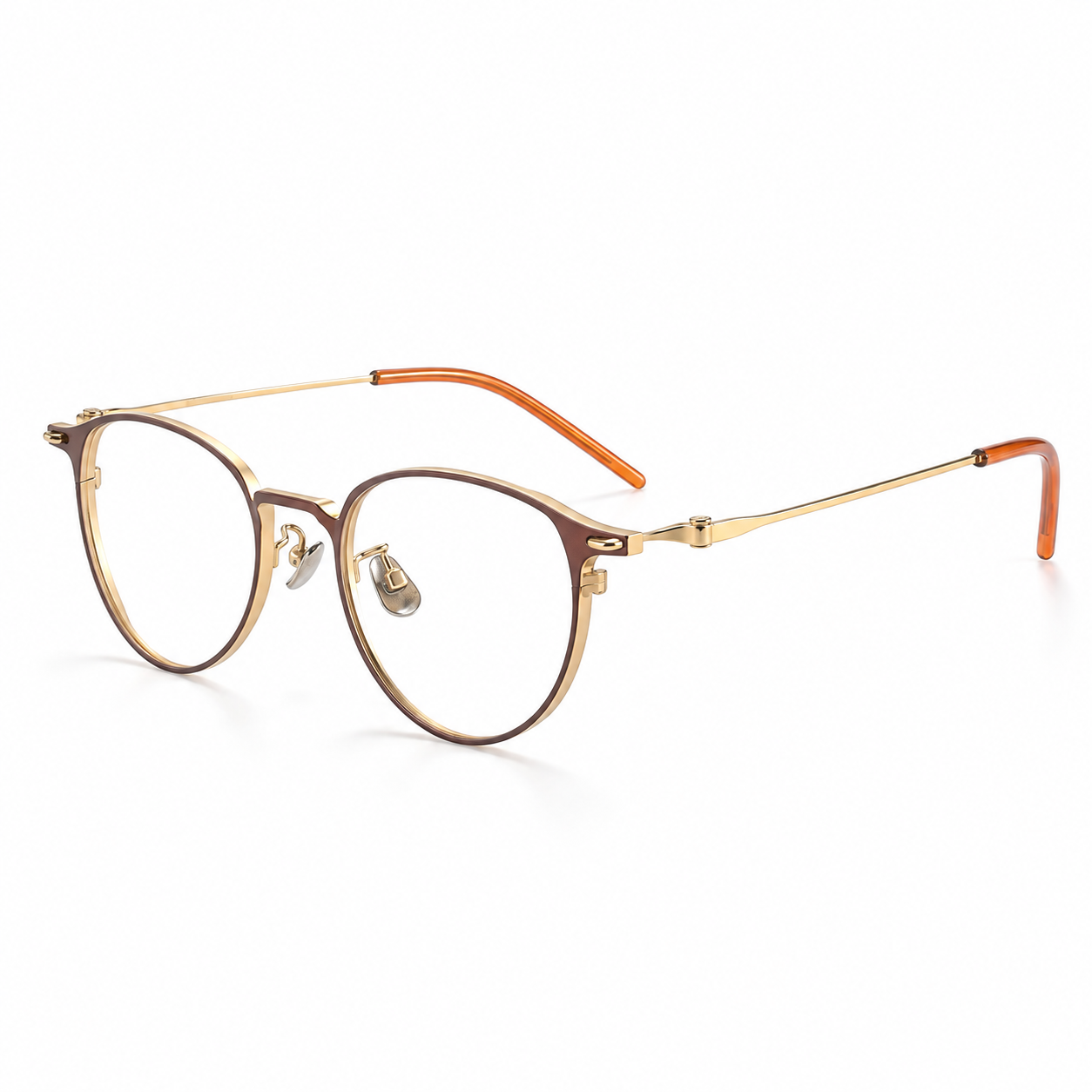 Aveline Titanium Frames in Brown Gold - product view on white background