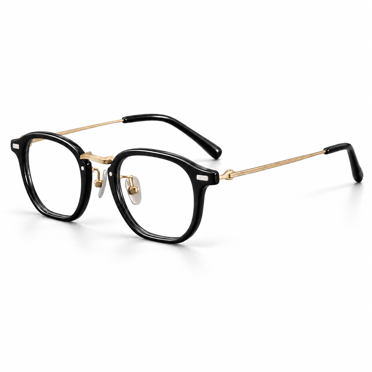 Moreau Geometric Frames in Black Gold - product view on white background